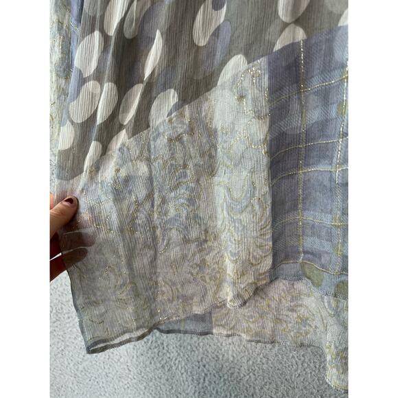 Casting Top Small XS Sheer Sparkle Knit Embroidery Dot Long Sleeve Boho Art - Picture 5 of 16